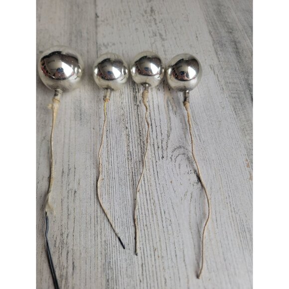 Vintage silver branch pick ornament mercury glass Xmas - Picture 3 of 12